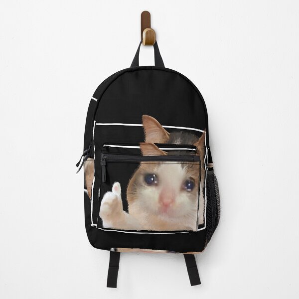 Item preview, Cute Crying Cat Thumbs Up Meme Sad Kitty Cry Eyes Funny Memes with Frame designed and sold by FranParentUS.