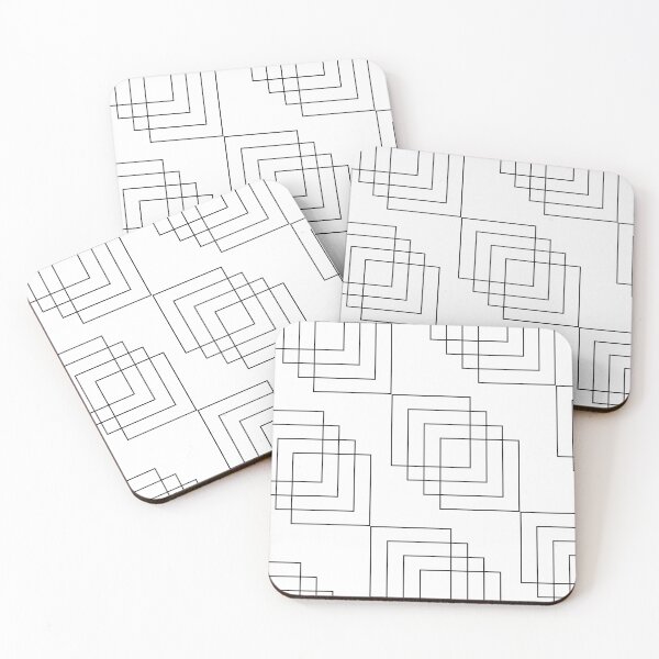 Item preview, Black Overlapping Squares - Artistic Geometric Pattern designed and sold by signshirtz.