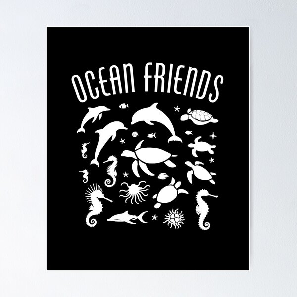 Item preview, Marine Life Dolphin Turtle Seahorse Ocean Friends  designed and sold by The Junto Shop.