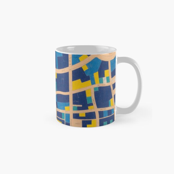 Map of Shaugnessy in blue and gold Classic Mug