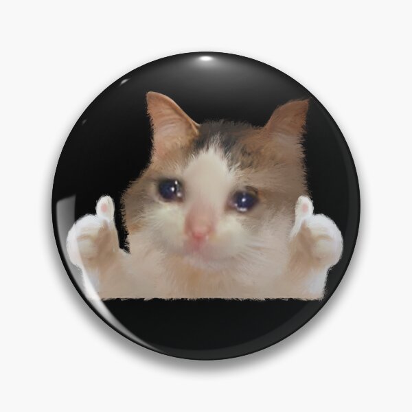 Item preview, Crying Cat Thumbs Up Meme with Two Hands Raised Sad Kitty Cry Eyes Funny Memes designed and sold by FranParentUS.