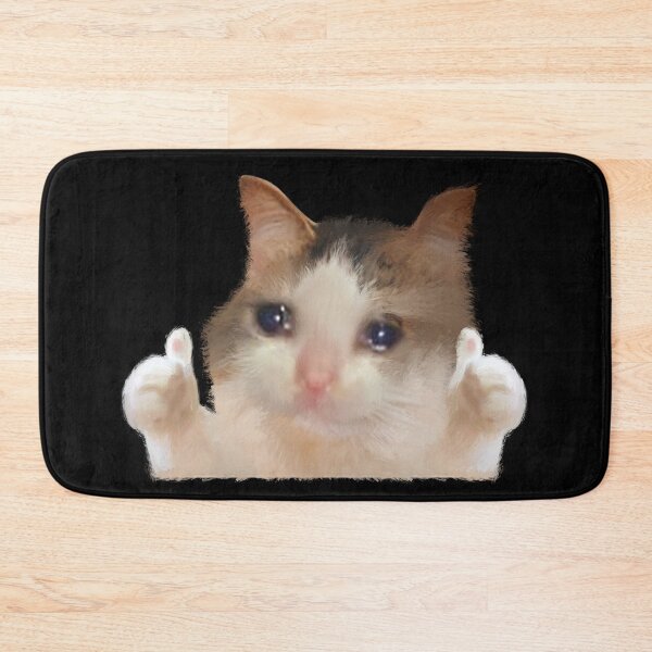Item preview, Crying Cat Thumbs Up Meme with Two Hands Raised Sad Kitty Cry Eyes Funny Memes designed and sold by FranParentUS.