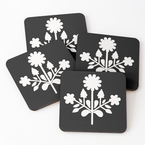 Item preview,  White floral folk motif designed and sold by Kalpa.