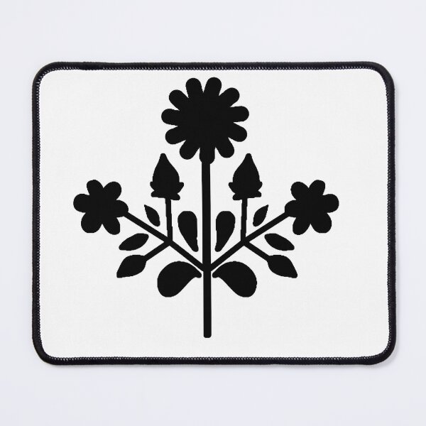 Item preview, Black floral folk motif designed and sold by Kalpa.