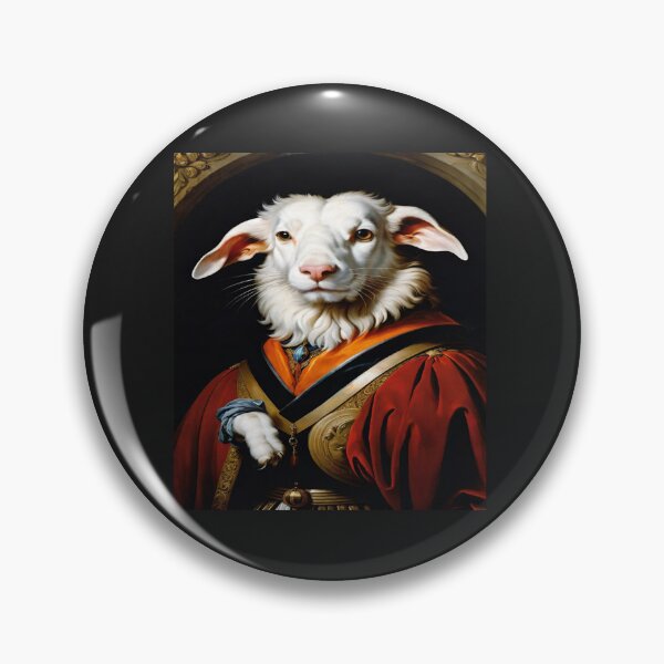 Item preview, Regal Renaissance Sheep: A Surreal Portrait designed and sold by merve02shop.