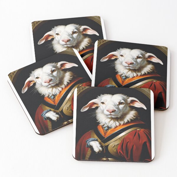 Item preview, Regal Renaissance Sheep: A Surreal Portrait designed and sold by merve02shop.