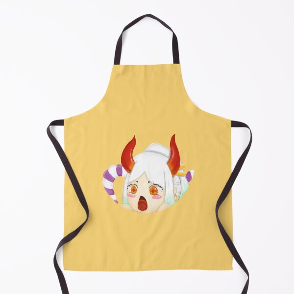 Item preview, Linda chica demonio japonesa asombrada con cuernos rojos y pelo largo blanco designed and sold by VulpyArt.