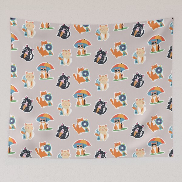 Item preview, Summer cat sticker package or pattern v. 1.. designed and sold by coloursforkids.