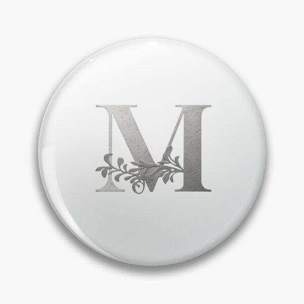 Item preview, Luxury Floral Monogram M: Elegant Grey and Silver Typography designed and sold by Fil4.