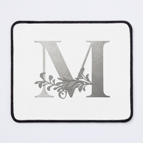 Item preview, Luxury Floral Monogram M: Elegant Grey and Silver Typography designed and sold by Fil4.