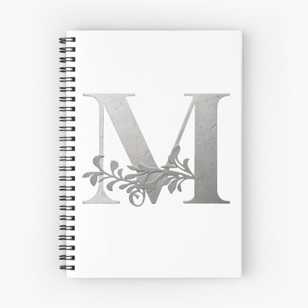 Item preview, Luxury Floral Monogram M: Elegant Grey and Silver Typography designed and sold by Fil4.