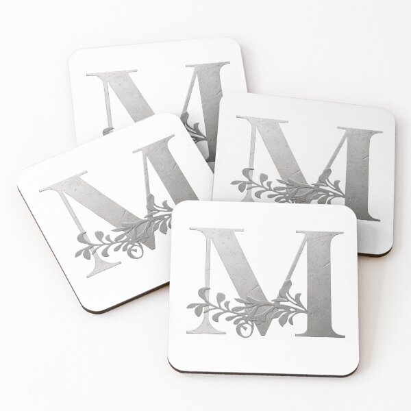 Item preview, Luxury Floral Monogram M: Elegant Grey and Silver Typography designed and sold by Fil4.