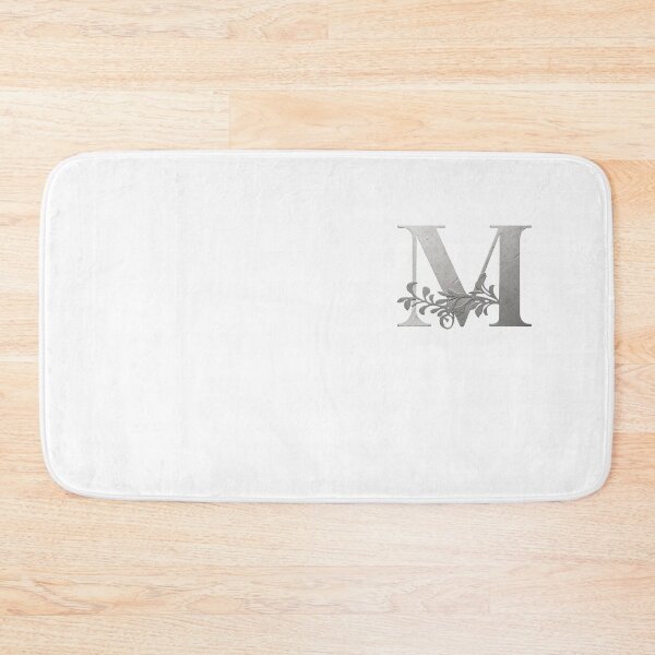 Item preview, Luxury Floral Monogram M: Elegant Grey and Silver Typography designed and sold by Fil4.