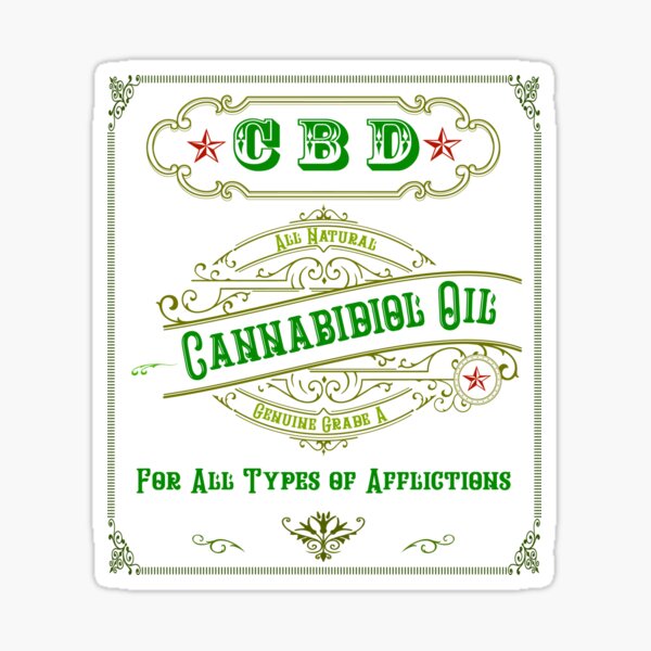 Item preview, CBD Cannabidiol Oil, Old-Fashioned Snake Oil Graphics designed and sold by mortargirl.