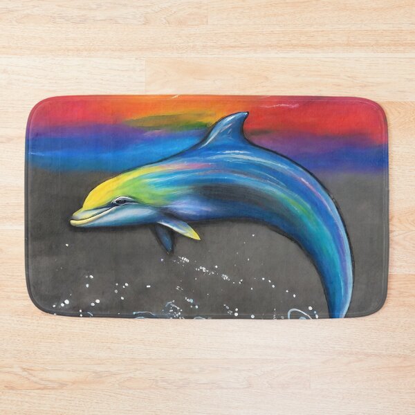 Item preview, Chalk Art Rainbow Dolphin designed and sold by Paw's Arts.