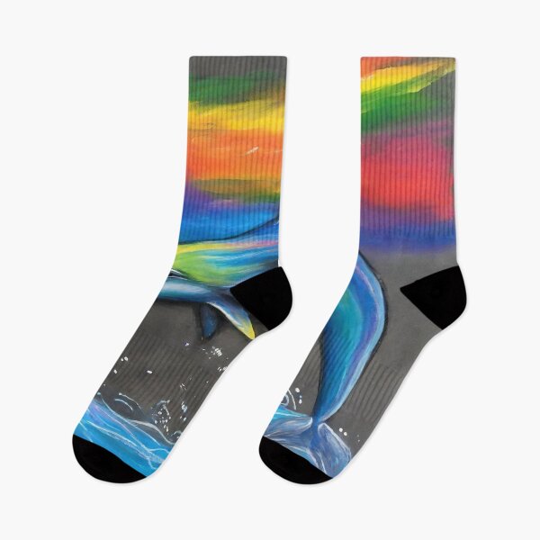 Item preview, Chalk Art Rainbow Dolphin designed and sold by Paw's Arts.