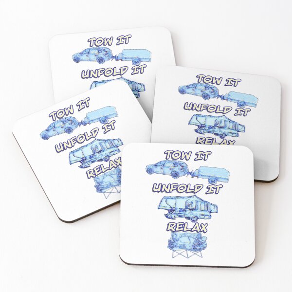 Item preview, Tow it, Unfold it, Relax - Blue Folding Caravan designed and sold by BeccaAelishe.