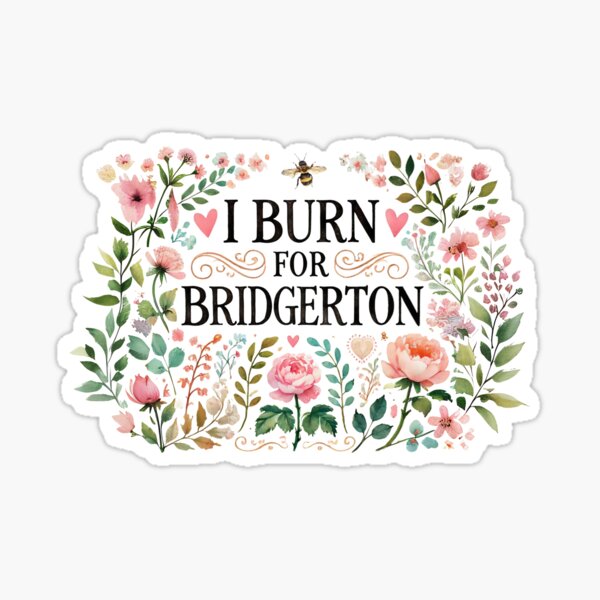 Aperçu de l'œuvre Je brûle pour le design floral aquarelle Bridgerton créée et vendue par GildedNest.