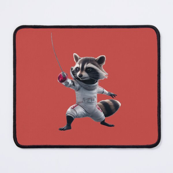 Item preview, A raccoon with fencing gear, competing in the Olympics designed and sold by NiRia Spot.