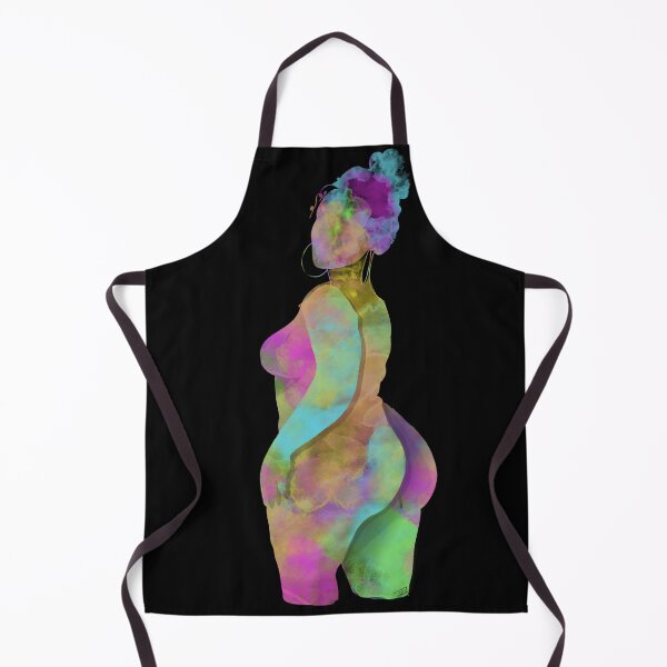Item preview, 'Hoops' Neon Watercolor of Curvy Woman designed and sold by Venus-in-Virgo.