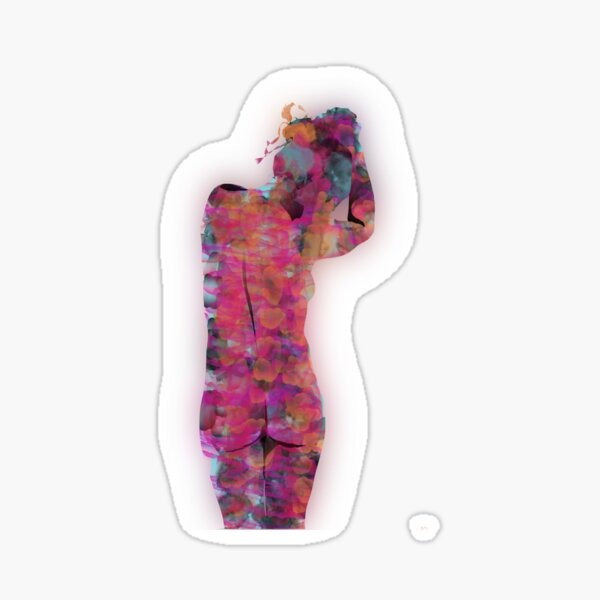 "'Drop the Dime' Nude Watercolor Portrait in Neon" Sticker for Sale by Venus-in-Virgo | Redbubble