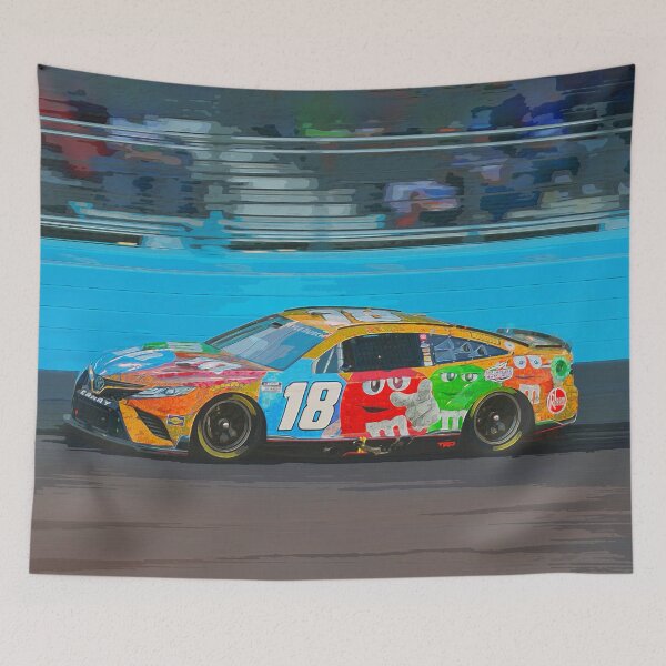 Item preview, Kyle Busch racing his Nascar Cup Racecar watercolor designed and sold by Rodissimus1984.
