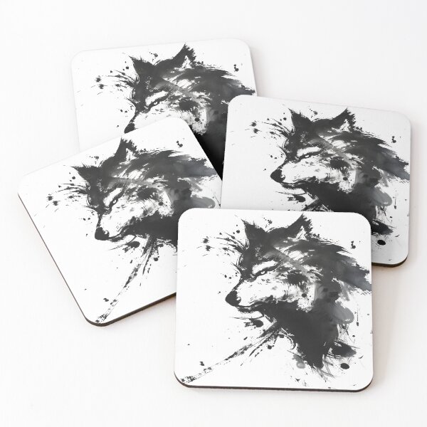 Item preview, Abstract Ink Illustration of a Wolf designed and sold by NitzanEArt.
