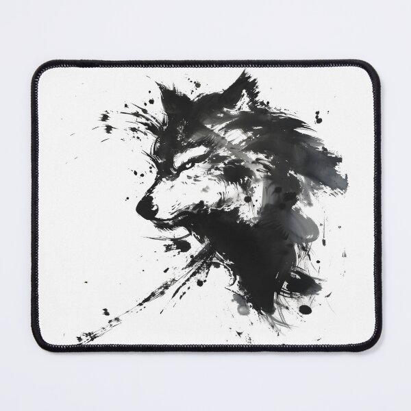 Item preview, Abstract Ink Illustration of a Wolf designed and sold by NitzanEArt.