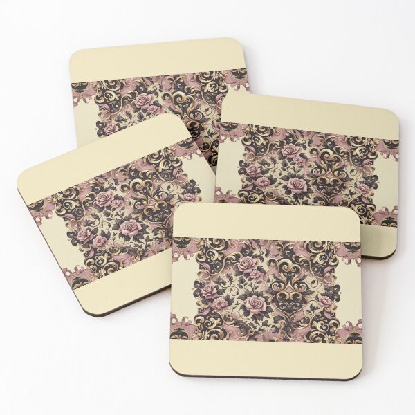 Item preview, Matte Mauve, Gold & Black Rococo With Roses designed and sold by DesignsByPrnces.