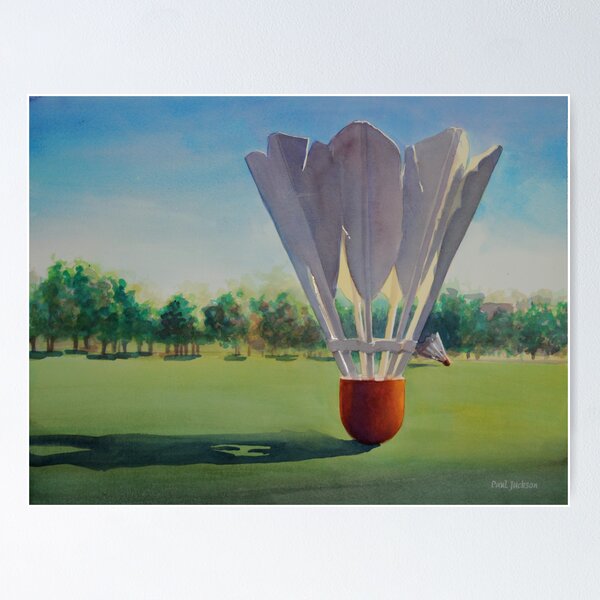 "Shuttlecocks" Watercolor Poster