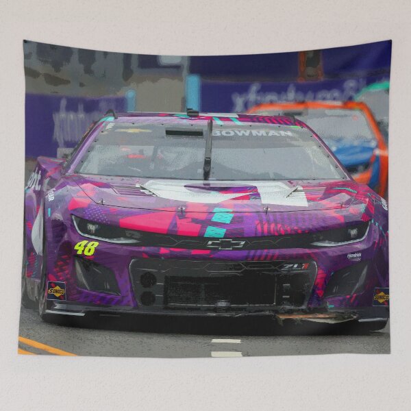 Item preview, Alex Bowman racing on the Chicago street course 2024 abstract designed and sold by Rodissimus1984.