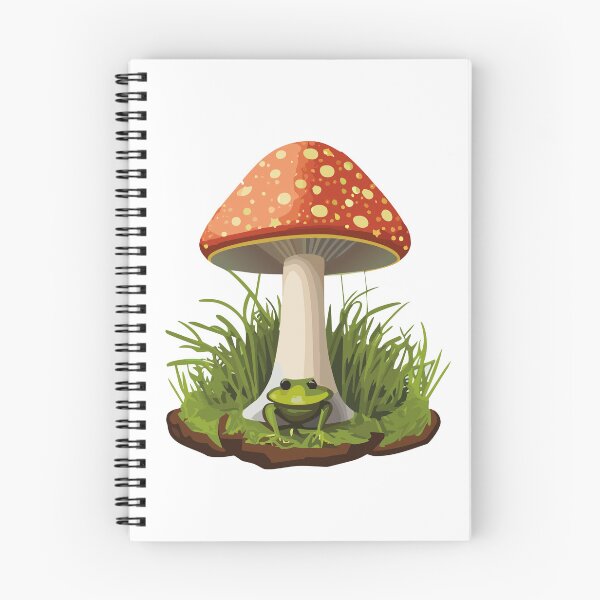 Item preview, frog and mushrooms designed and sold by netti-betti.