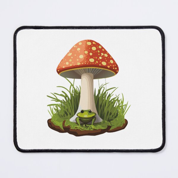 Item preview, frog and mushrooms designed and sold by netti-betti.