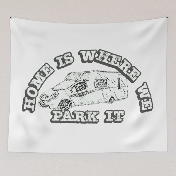 Item preview, Home is Where We Park it Black and White Motorhome Camper designed and sold by BeccaAelishe.