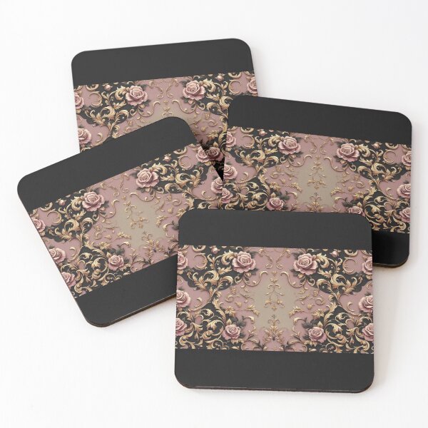 Item preview, Matte Mauve, Gold & Black Rococo With Roses designed and sold by DesignsByPrnces.