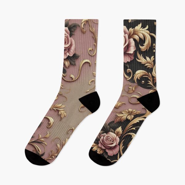 Item preview, Matte Mauve, Gold & Black Rococo With Roses designed and sold by DesignsByPrnces.