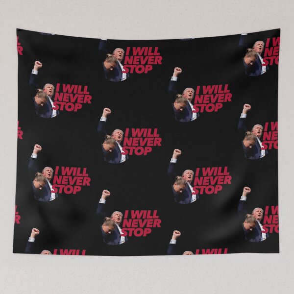 Item preview, I Will Never Stop | Fist | Trump Shooting at Rally | Trump 2024 designed and sold by pierrelaidesign.