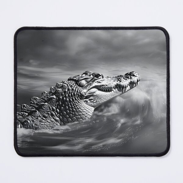 Item preview, Dramatic  black and white alligator in stormy water  designed and sold by Artessie.