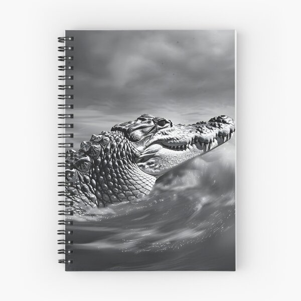 Item preview, Dramatic  black and white alligator in stormy water  designed and sold by Artessie.