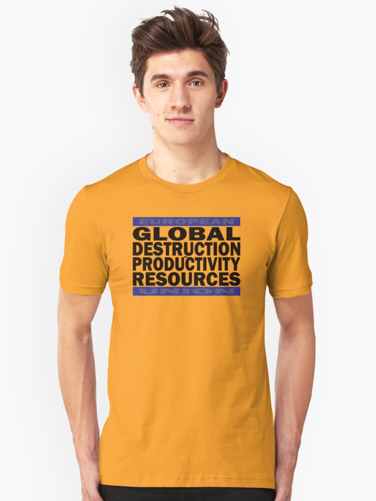 Alternate view of Global Destruction of Productivity Resources Slim Fit T-Shirt