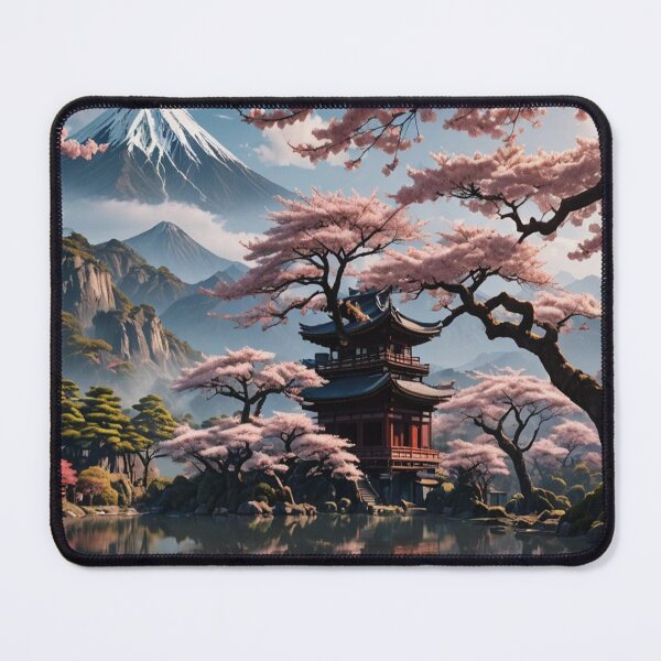 Item preview, A beautiful ancient sakura tree in front of a lake designed and sold by KING TK.