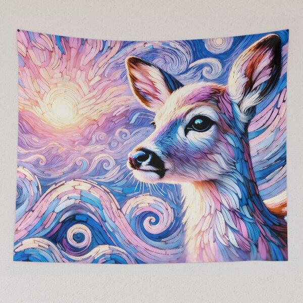 Item preview, Impressionist Deer at Sunset designed and sold by SeGoArtDesign.
