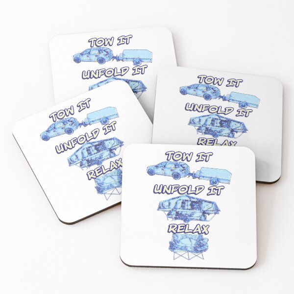 Item preview, Tow it, Unfold it, Relax - Blue Folding Camper/Folding Caravan designed and sold by BeccaAelishe.