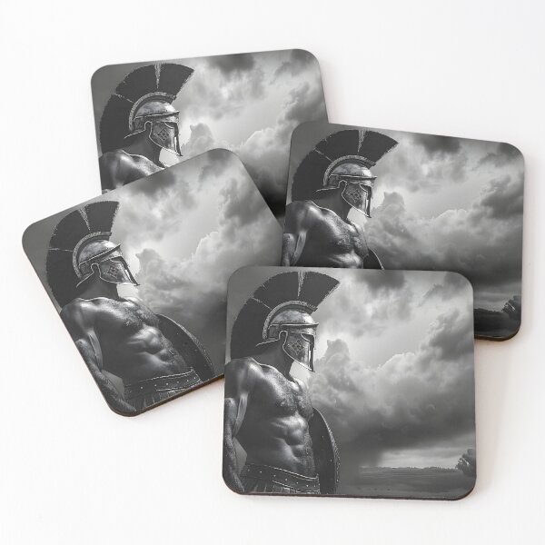 Item preview, Warrior under stormy skies with armor and helmet on. designed and sold by Artessie.