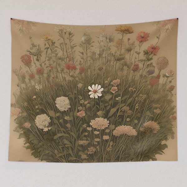Item preview, Vintage Flower Meadow designed and sold by MadnessEnvelope.