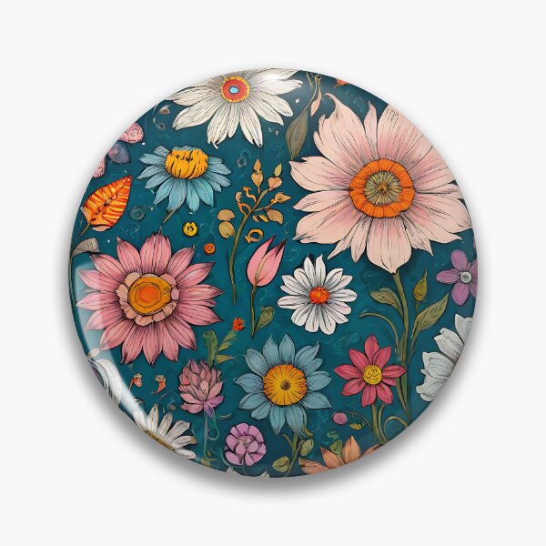 Item preview, Vintage Aesthetic Retro Flower Field Floral Pattern designed and sold by MadnessEnvelope.