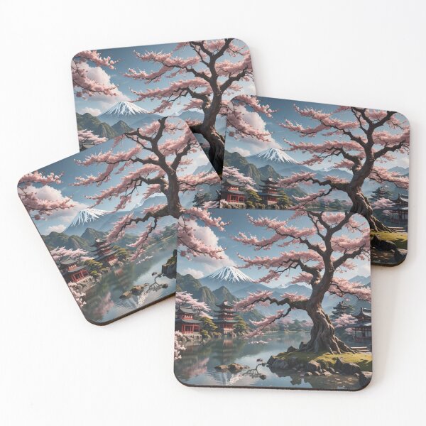 Item preview, A beautiful ancient sakura tree in front of a lake designed and sold by KING TK.