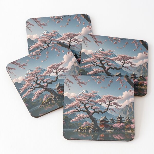 Item preview, A beautiful ancient sakura tree in front of a lake designed and sold by KING TK.