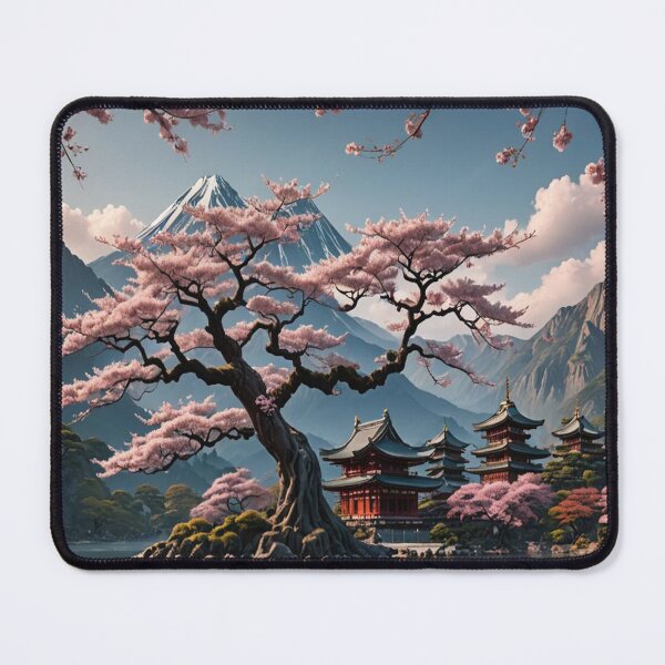Item preview, A beautiful ancient sakura tree in front of a lake designed and sold by KING TK.