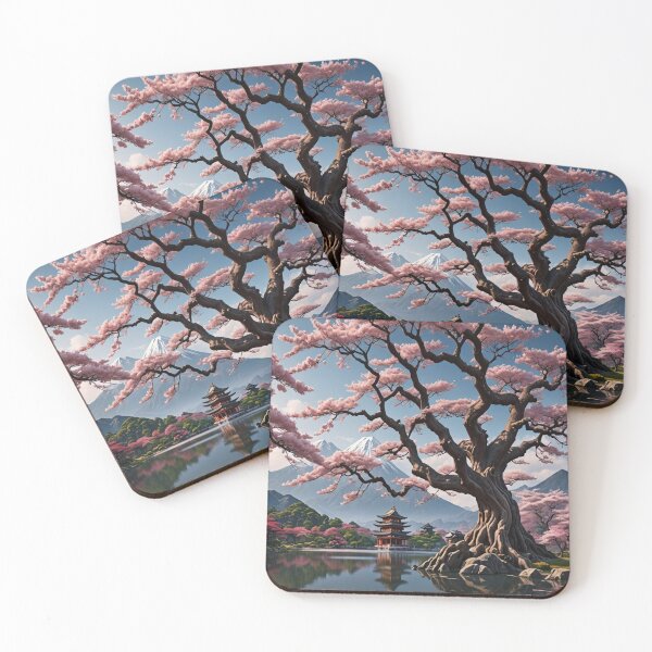 Item preview, A beautiful ancient sakura tree in front of a lake designed and sold by KING TK.